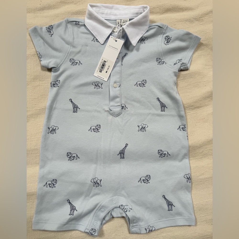 Janie and Jack Wild Animal Polo Romper - Size 12-18 months - NWT
